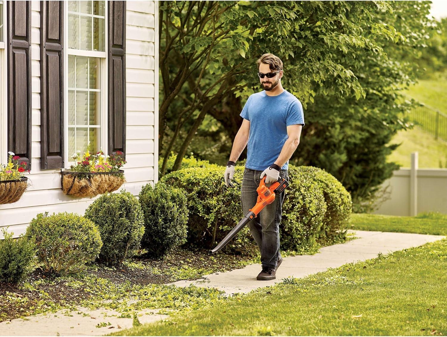 imageBLACKDECKER Cordless Leaf Blower 40V MAX Leaf Blower Cordless with Battery and Charger 125 MPH Air Speed Lightweight Handheld Yard Sweeper LSW40C40V Cordless Sweeper Kit