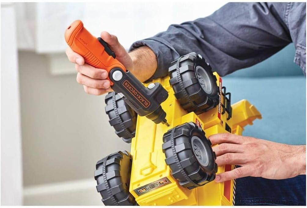 imageBLACKDECKER Cordless Screwdriver with LED Light 4V MAX Electric Screwdriver with 2 Pcs Bit Set BDCSFL20COne Size