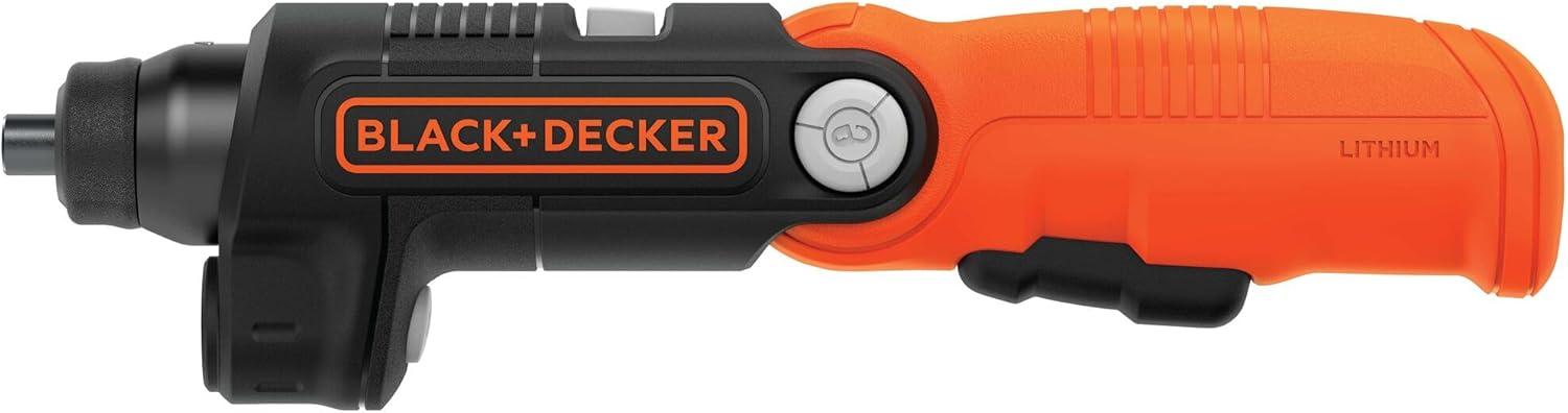 imageBLACKDECKER Cordless Screwdriver with LED Light 4V MAX Electric Screwdriver with 2 Pcs Bit Set BDCSFL20COne Size