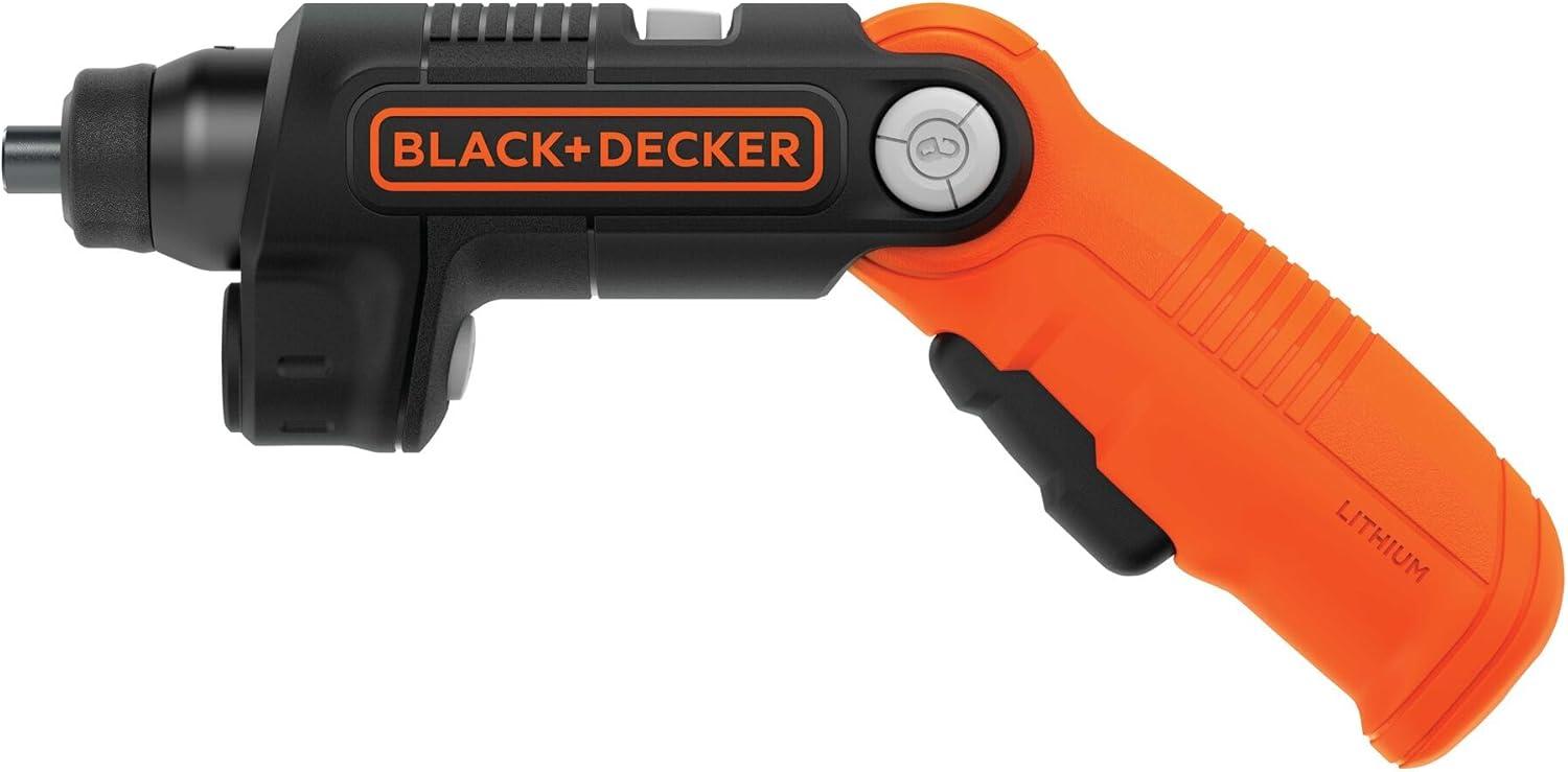 imageBLACKDECKER Cordless Screwdriver with LED Light 4V MAX Electric Screwdriver with 2 Pcs Bit Set BDCSFL20COne Size