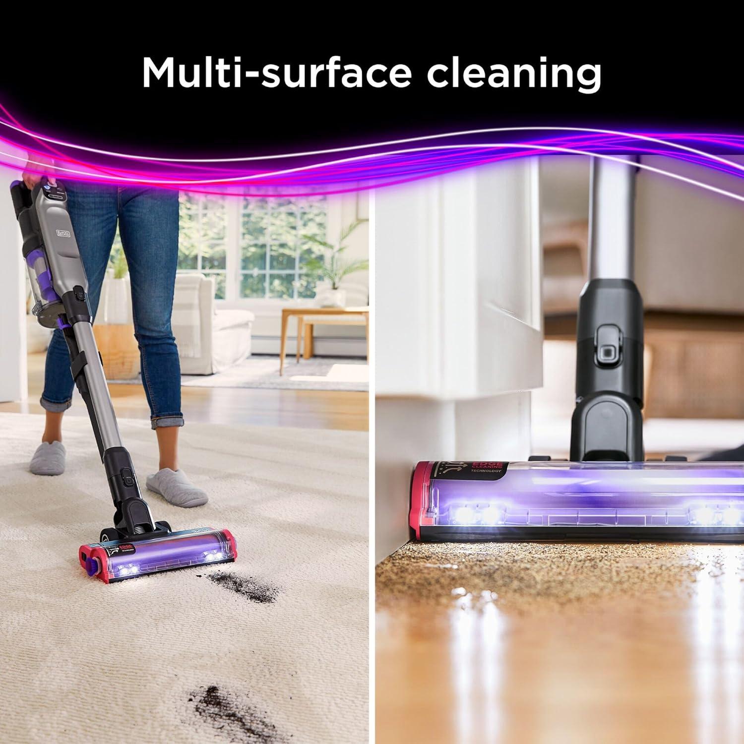 imageBLACKDECKER Cordless Vacuum Stick Vacuum Cordless for Hardwood Floor and Carpet LED Floor Lights Bagless Lightweight Portable Removable Floorhead SUMMITSERIES BHFEA640WG