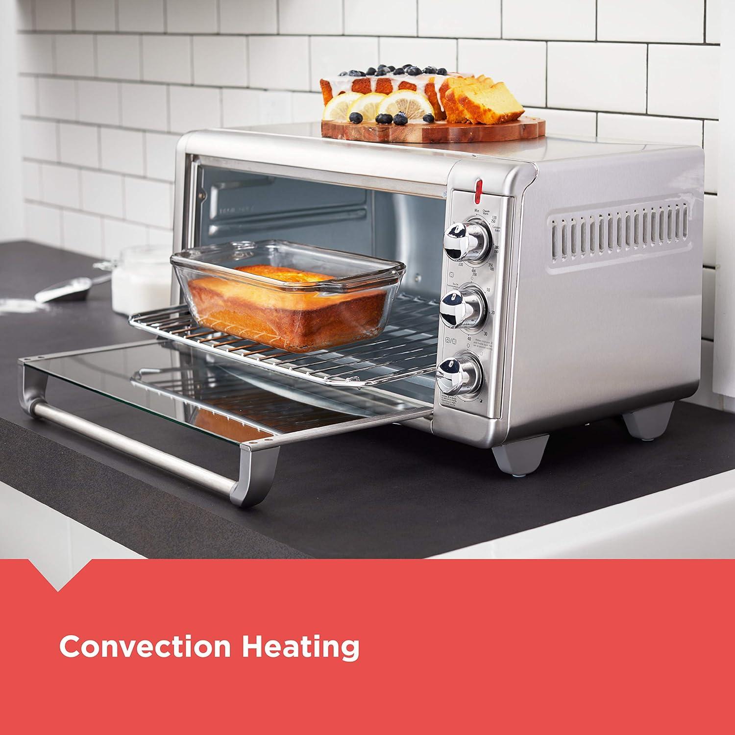 imageBLACKDECKER Crisp N Bake Air Fry Countertop Convection Toaster Oven XL Capacity 8Slice 5in1 Fits 9 x 13 pan12 Pizza 60Min Timer Bake Broil Air Fry Toast Keep Warm Stainless Steel