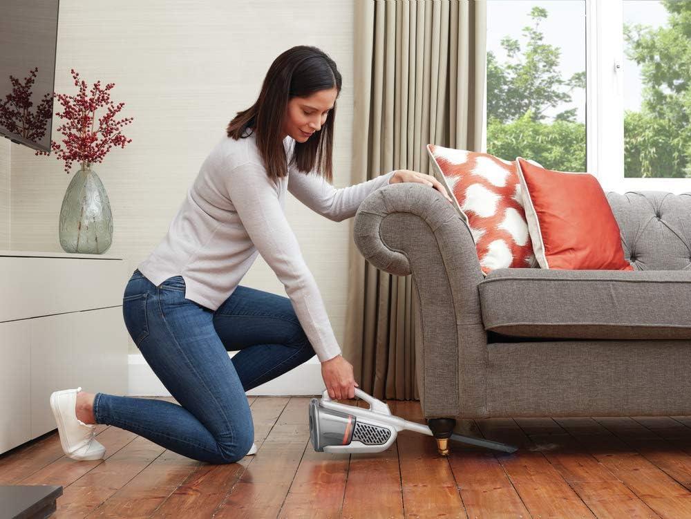 imageBLACKDECKER Dust Buster Hand Held Vacuum Cordless Rechargeable Portable Vacuum for Car Extended Runtime Powerful Suction Extra Long Crevice Tool AdvancedClean HHVK320J1012V White