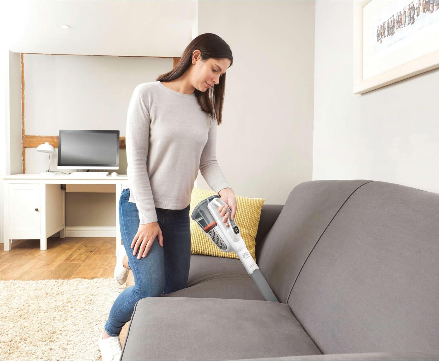 imageBLACKDECKER Dust Buster Hand Held Vacuum Cordless Rechargeable Portable Vacuum for Car Extended Runtime Powerful Suction Extra Long Crevice Tool AdvancedClean HHVK320J1012V White