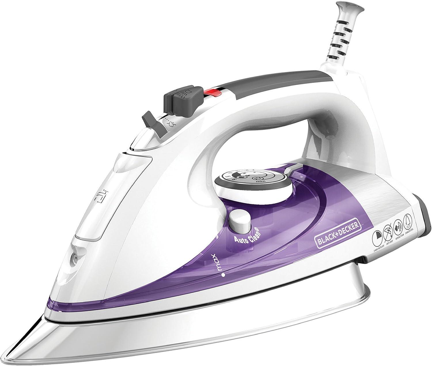 imageBLACKDECKER Easy Steam Compact Iron for Clothes Automatic Shutoff Nonstick Plate Light Weight 1200 WattsStandard