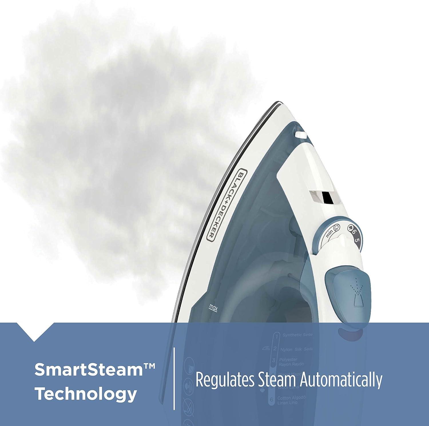 imageBLACKDECKER Easy Steam Compact Iron for Clothes Automatic Shutoff Nonstick Plate Light Weight 1200 WattsStandard