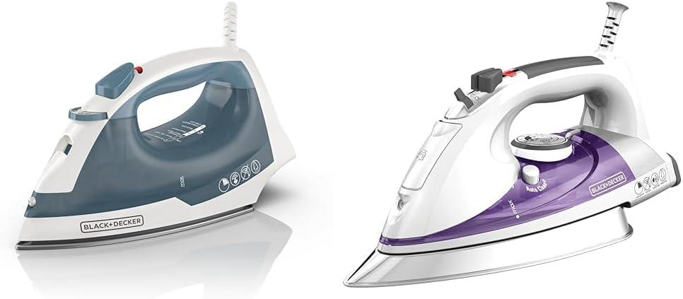 imageBLACKDECKER Easy Steam Compact Iron for Clothes Automatic Shutoff Nonstick Plate Light Weight 1200 WattsStandard