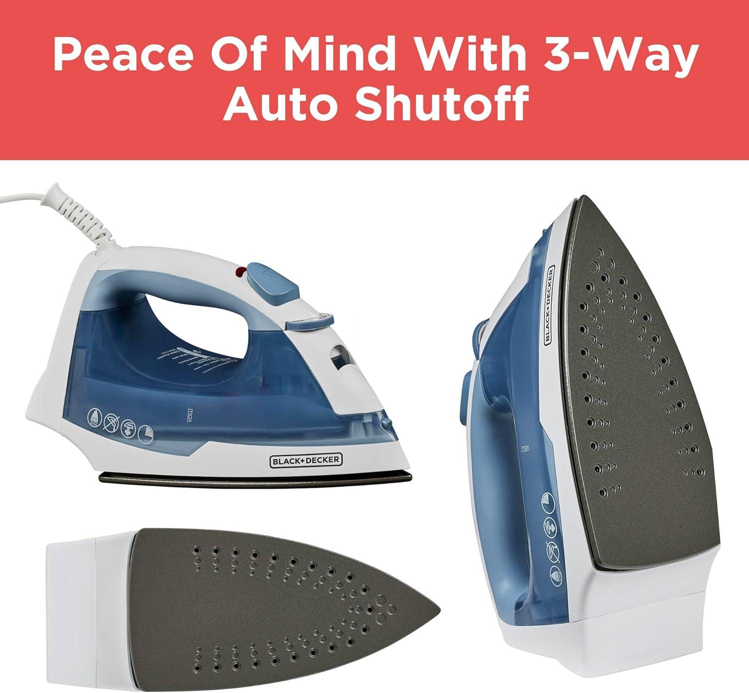 imageBLACKDECKER Easy Steam Compact Iron for Clothes Automatic Shutoff Nonstick Plate Light Weight 1200 WattsStandard Pack of 4