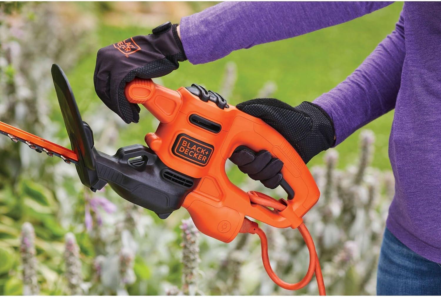 imageBLACKDECKER Electric Hedge Trimmer 16Inch 30 Amp Compact Corded Power Hedge Trimmer BEHT100