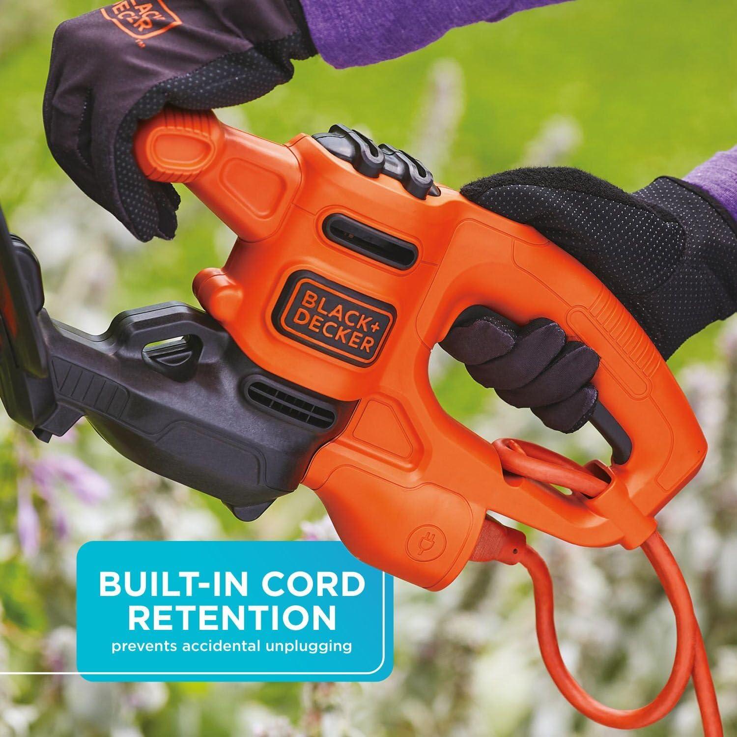 imageBLACKDECKER Electric Hedge Trimmer 16Inch 30 Amp Compact Corded Power Hedge Trimmer BEHT100