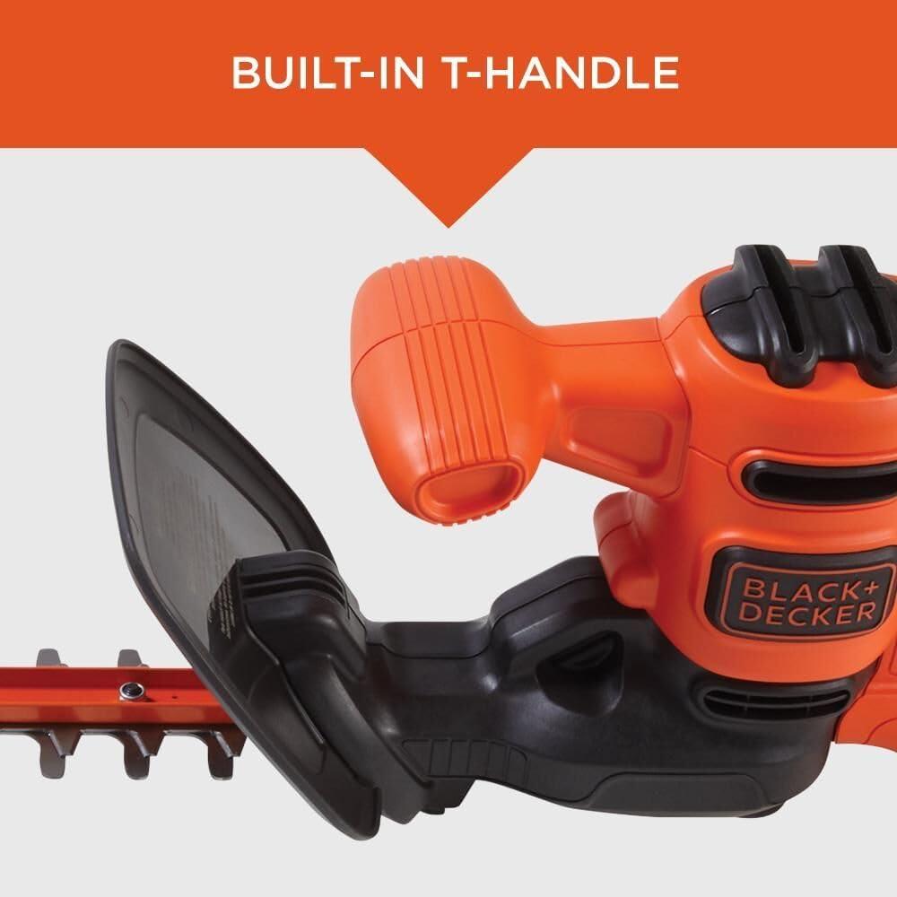 imageBLACKDECKER Electric Hedge Trimmer 17Inch Corded 32 Amp Dual Action Reduced Vibration Cleaner Cut Lightweight 3800 Cuts per Min BEHT150Hedge Trimmer