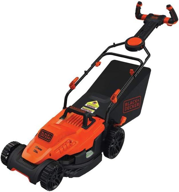 imageBLACKDECKER Electric Lawn Mower with Bike Handle 15Inch 10Amp Corded BEMW472BH15in Pivot Handle Mower