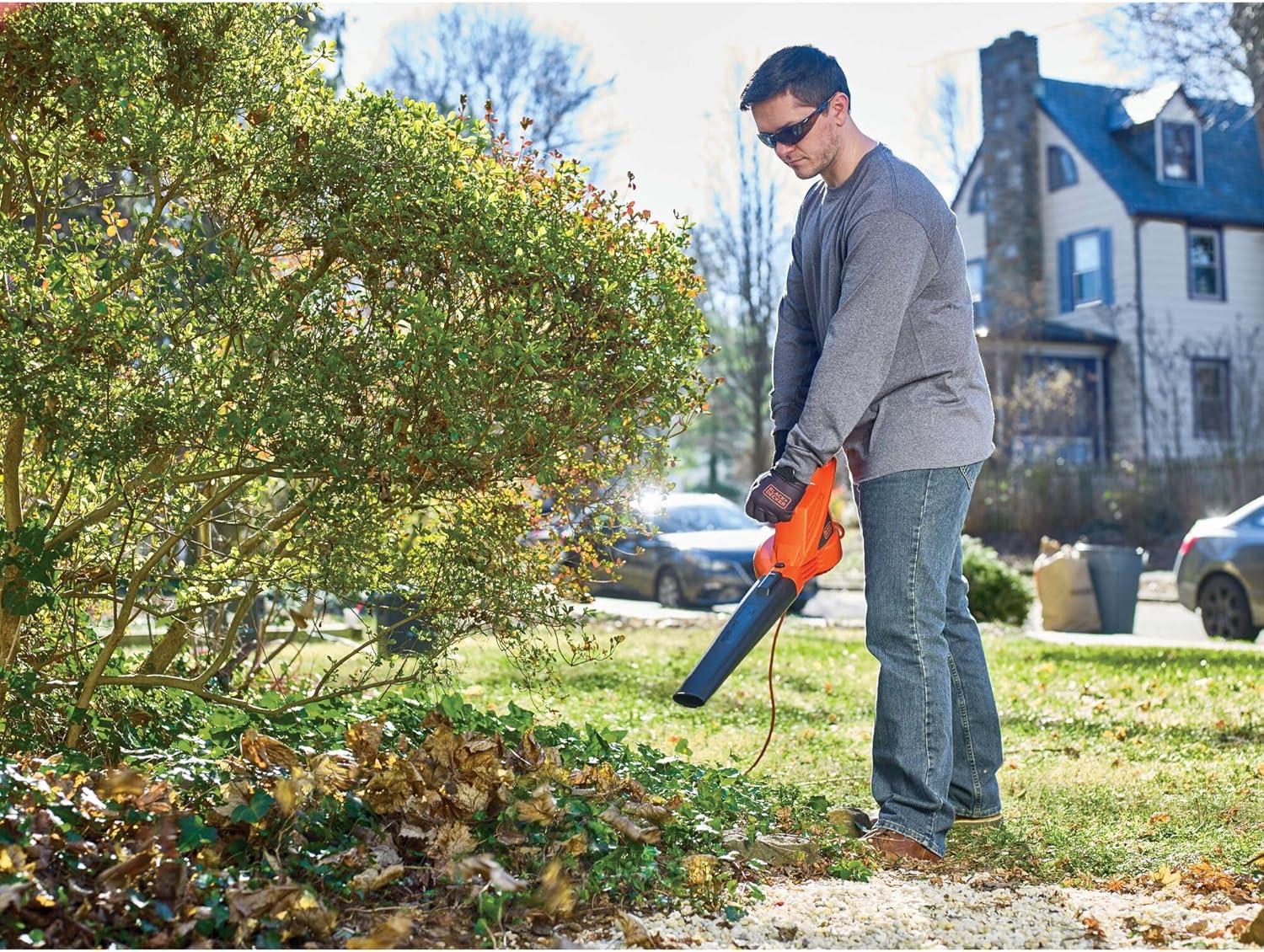 imageBLACKDECKER Electric Leaf Blower Handheld Blowers for Lawn Care Lightweight 180 MPH 180 CFM 7Amp Corded LB700Blower Only