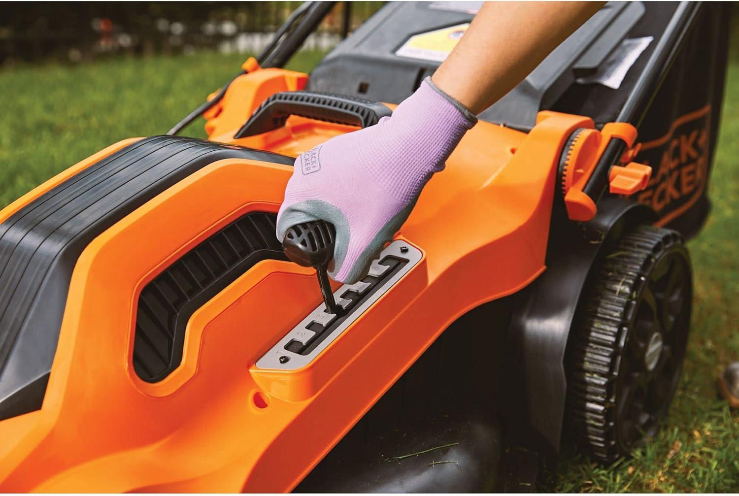 imageBLACKDECKER Electric Push Lawn Mower Corded 13 Amp 20Inch Cutting Deck 6 Setting Height Adjustment Compact Storage Collection Bag BEMW213