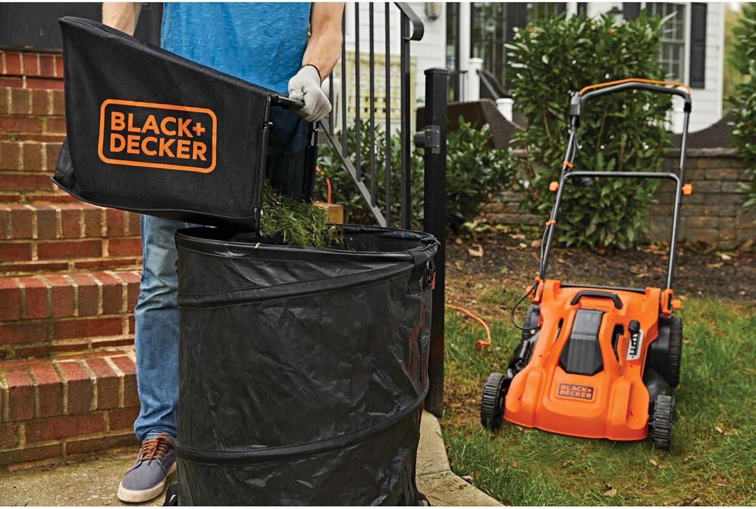 imageBLACKDECKER Electric Push Lawn Mower Corded 13 Amp 20Inch Cutting Deck 6 Setting Height Adjustment Compact Storage Collection Bag BEMW213