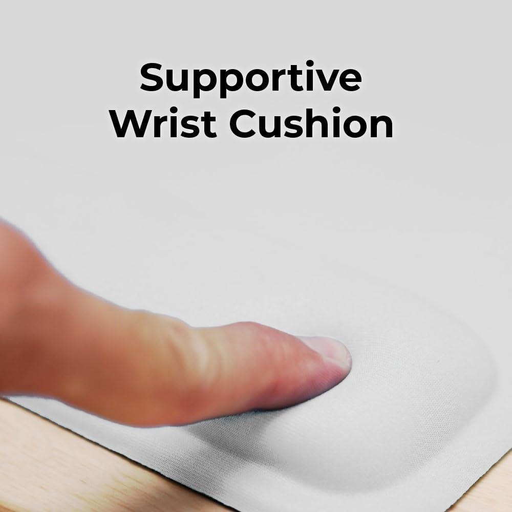 imageBLACKDECKER Ergonomic Mouse Pad Wrist Support Comfortable Mouse Pad Wrist Rest Wrist Relief Gel Mousepad NonSlip Base Aesthetic Mousepad for Gaming Home Office Perfect for Computer LaptopWhite