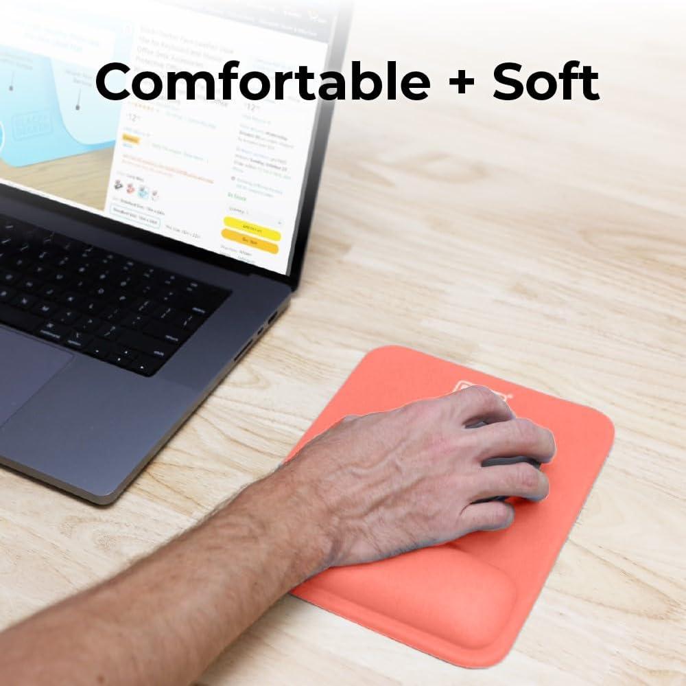 imageBLACKDECKER Ergonomic Mouse Pad Wrist Support Comfortable Mouse Pad Wrist Rest Wrist Relief Gel Mousepad NonSlip Base Aesthetic Mousepad for Gaming Home Office Perfect for Computer LaptopCoral Rose