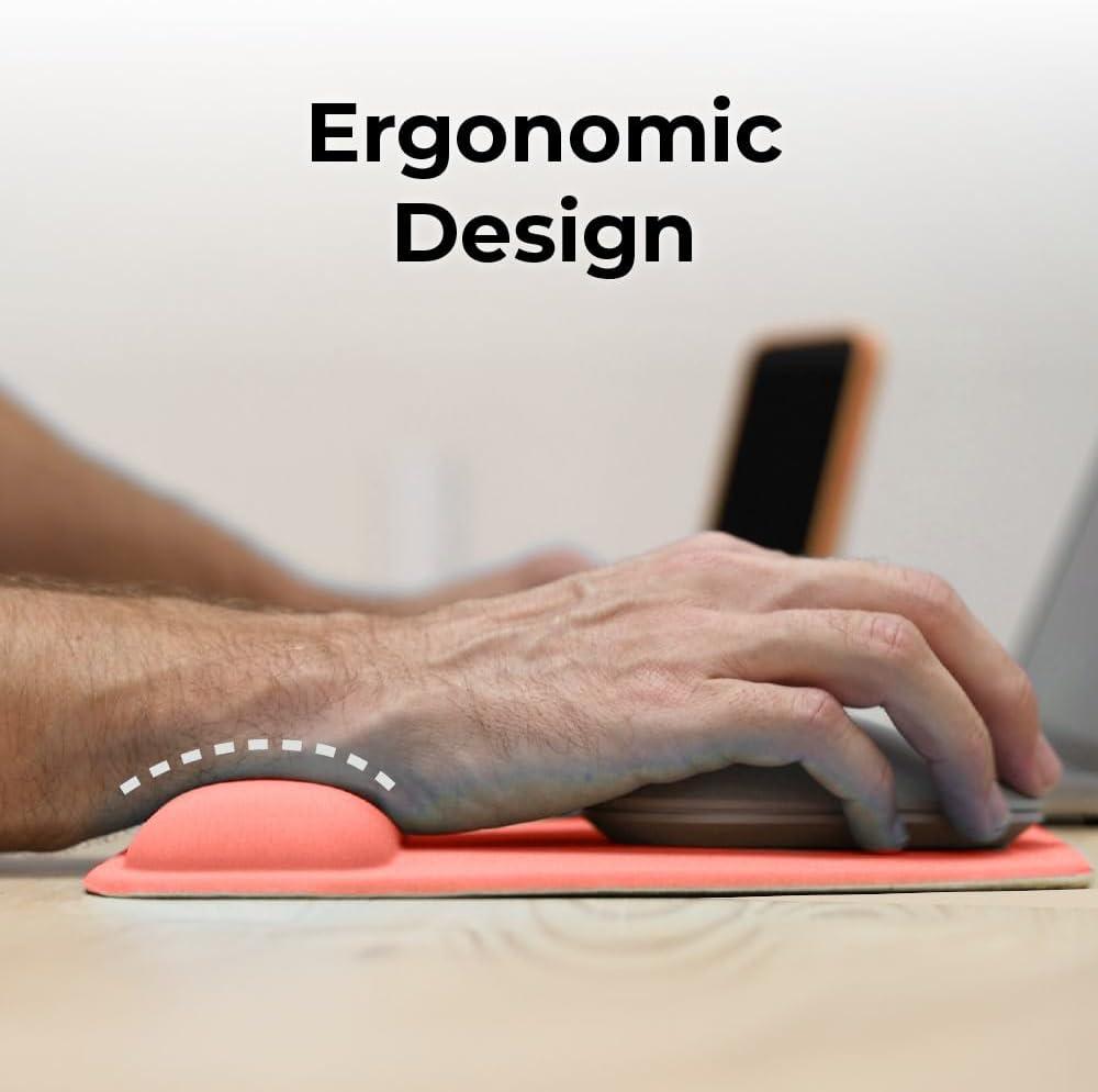 imageBLACKDECKER Ergonomic Mouse Pad Wrist Support Comfortable Mouse Pad Wrist Rest Wrist Relief Gel Mousepad NonSlip Base Aesthetic Mousepad for Gaming Home Office Perfect for Computer LaptopCoral Rose