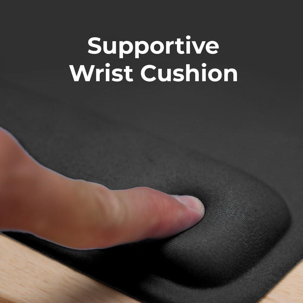 imageBLACKDECKER Ergonomic Mouse Pad Wrist Support Comfortable Mouse Pad Wrist Rest Wrist Relief Gel Mousepad NonSlip Base Aesthetic Mousepad for Gaming Home Office Perfect for Computer LaptopBlack