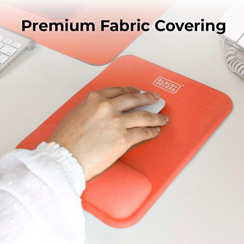 imageBLACKDECKER Ergonomic Mouse Pad Wrist Support Comfortable Mouse Pad Wrist Rest Wrist Relief Gel Mousepad NonSlip Base Aesthetic Mousepad for Gaming Home Office Perfect for Computer LaptopCoral Rose