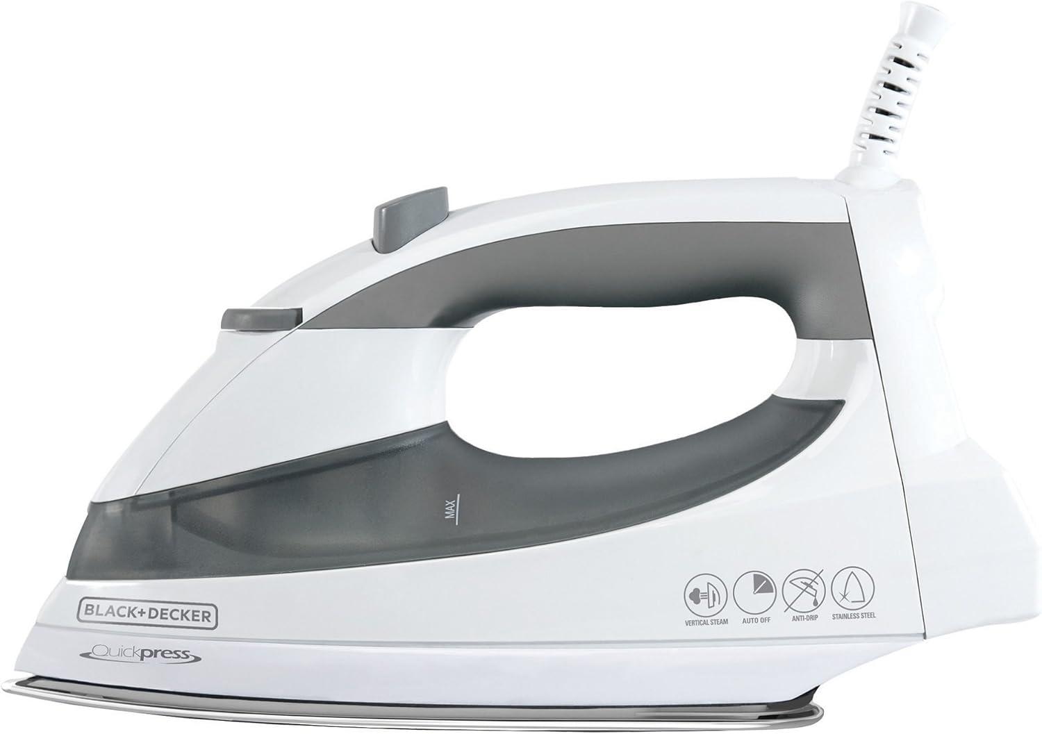 imageBLACKDECKER F976 Quickpress Iron with Smart Steam Technology WhiteSilverStandard Pack of 4