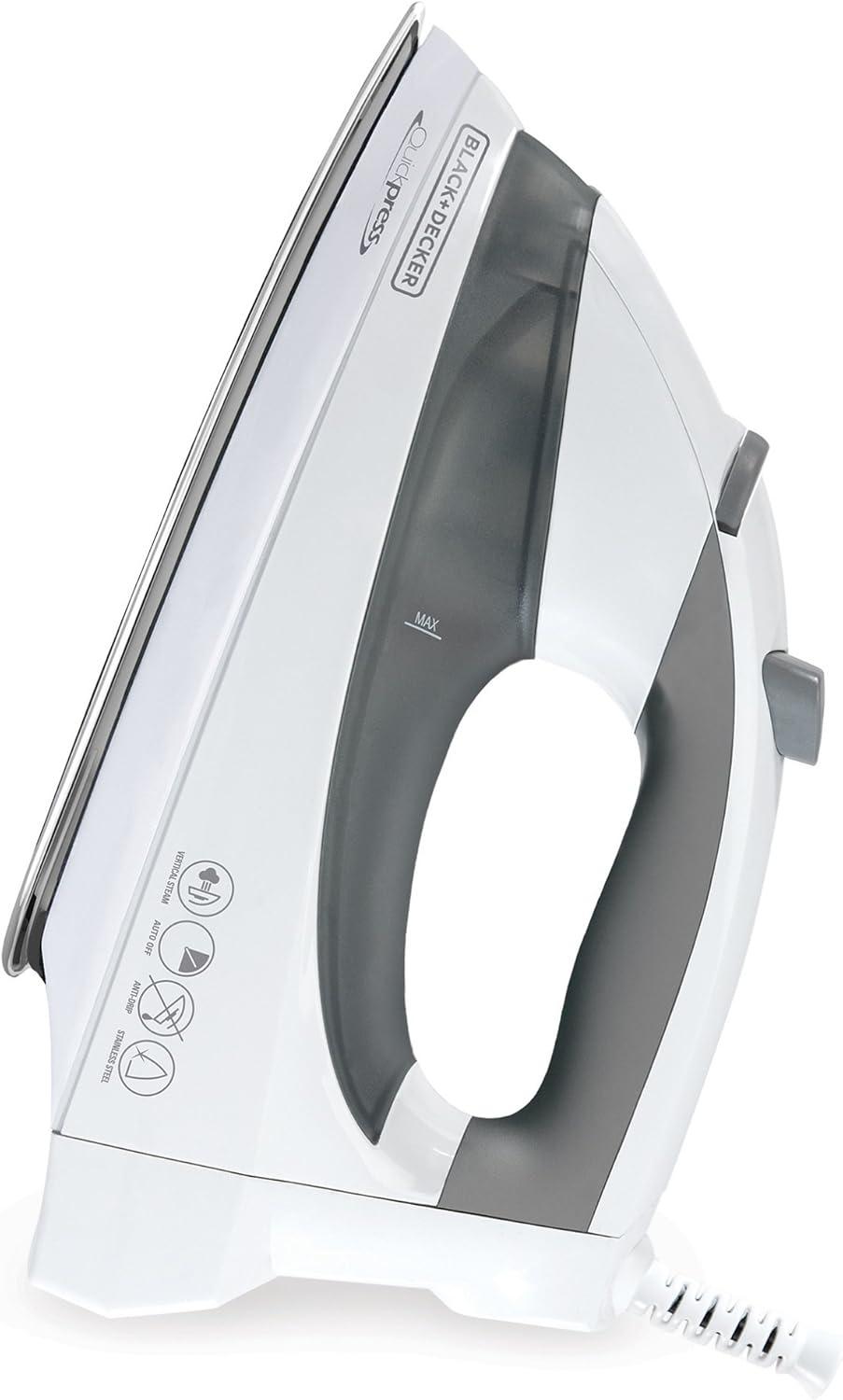 imageBLACKDECKER F976 Quickpress Iron with Smart Steam Technology WhiteSilverStandard Pack of 4