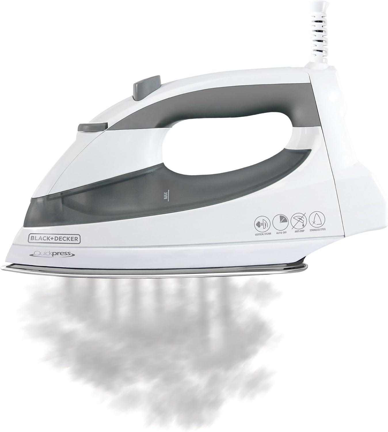 imageBLACKDECKER F976 Quickpress Iron with Smart Steam Technology WhiteSilverStandard Pack of 4