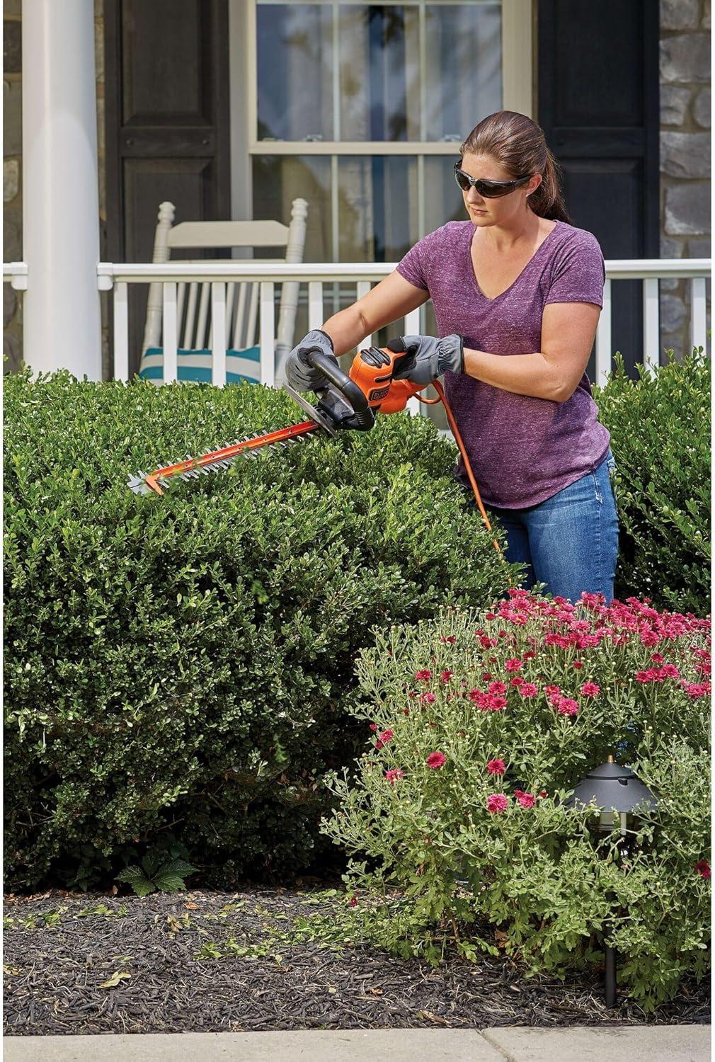 imageBLACKDECKER Hedge Trimmer with Saw 20Inch Lightweight and Compact Design Full Wraparound Handle Corded BEHTS300Hedge Trimmer