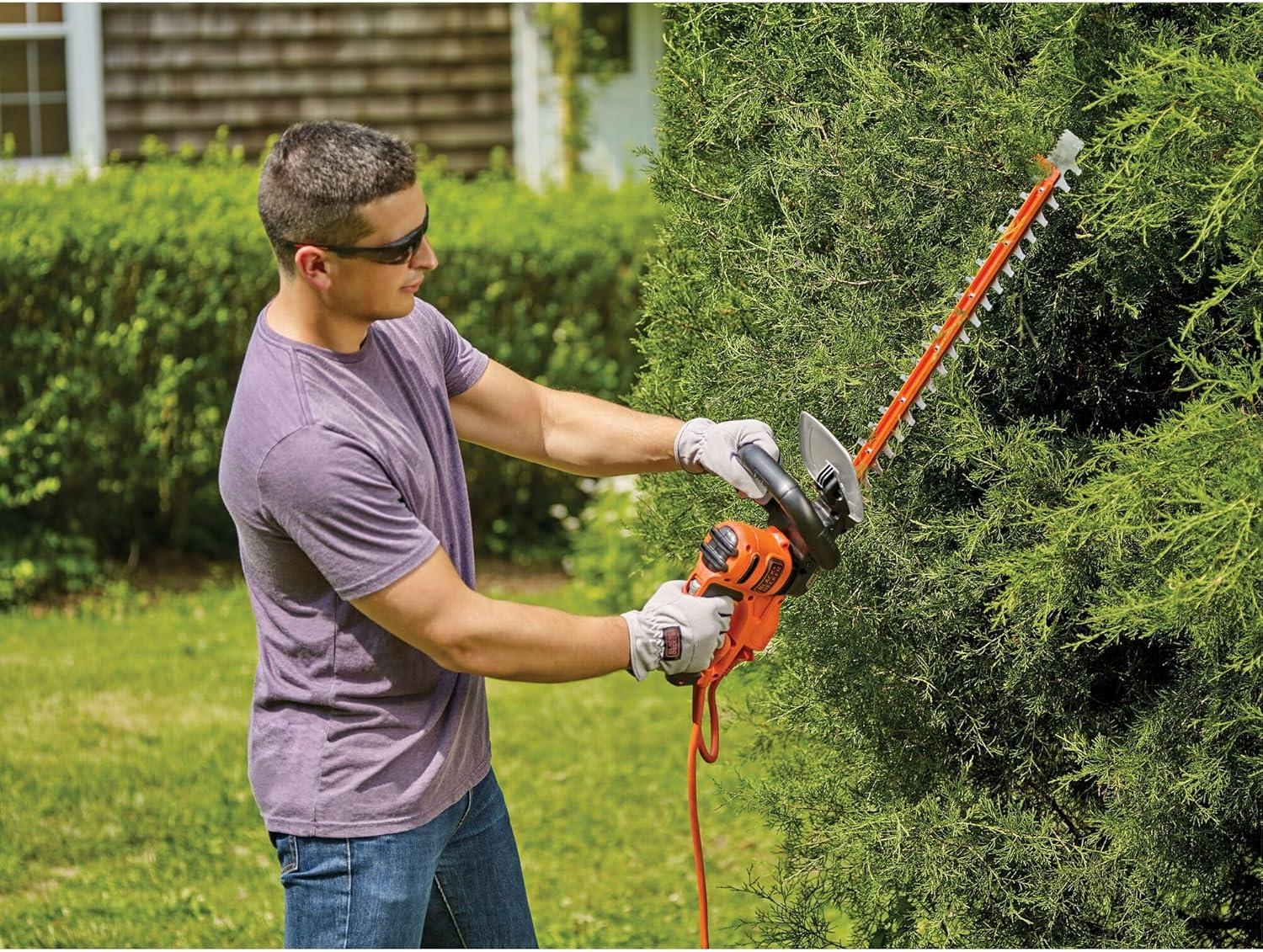 imageBLACKDECKER Hedge Trimmer with Saw 20Inch Lightweight and Compact Design Full Wraparound Handle Corded BEHTS300Hedge Trimmer