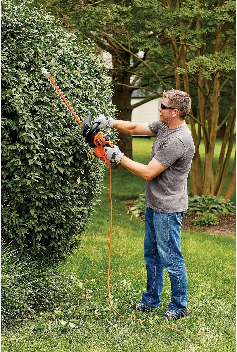 imageBLACKDECKER Hedge Trimmer with Saw 20Inch Lightweight and Compact Design Full Wraparound Handle Corded BEHTS300Hedge Trimmer