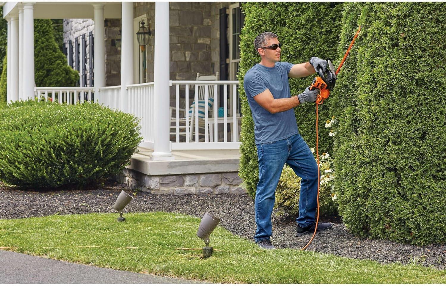 imageBLACKDECKER Hedge Trimmer with Saw 20Inch Lightweight and Compact Design Full Wraparound Handle Corded BEHTS300Hedge Trimmer