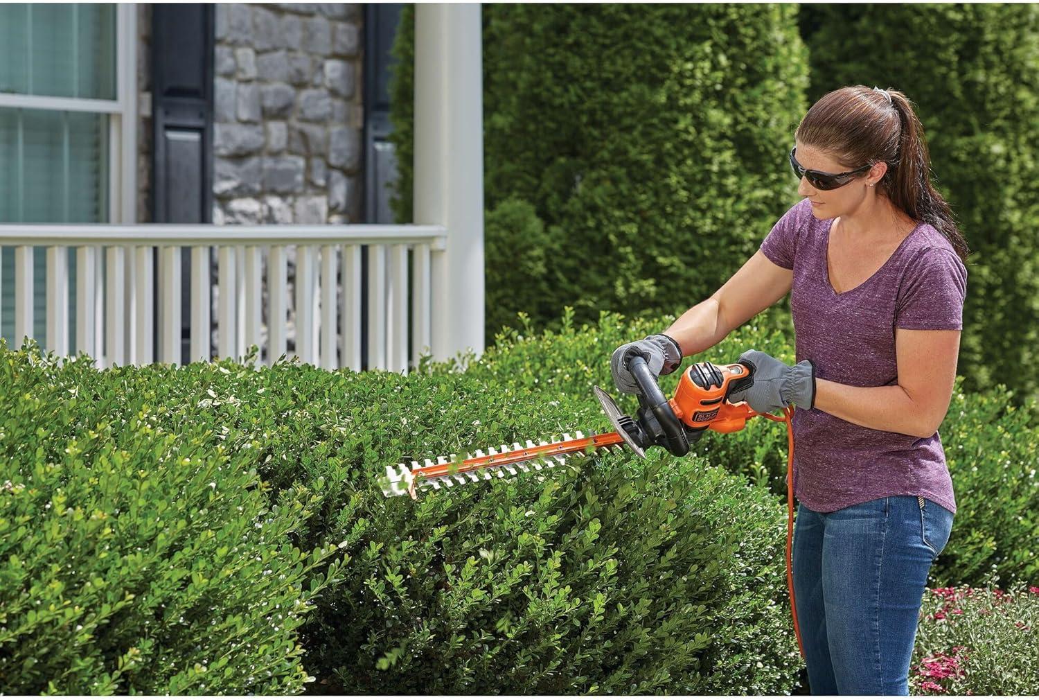 imageBLACKDECKER Hedge Trimmer with Saw 20Inch Lightweight and Compact Design Full Wraparound Handle Corded BEHTS300Hedge Trimmer