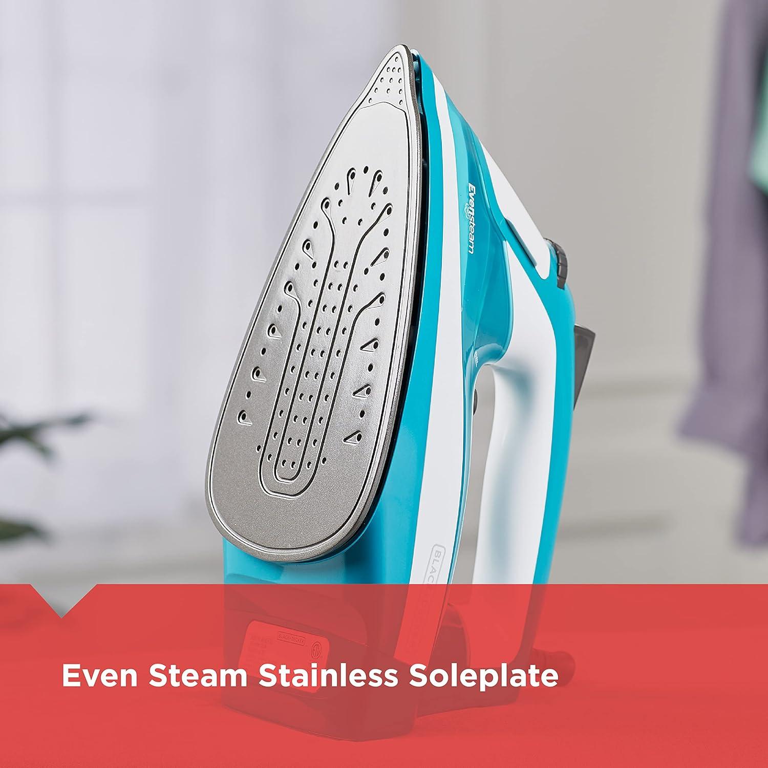 imageBLACKDECKER IR16X OneStep Garment Steam Iron with Stainless Nonstick Soleplate One Size TurquoiseStandard
