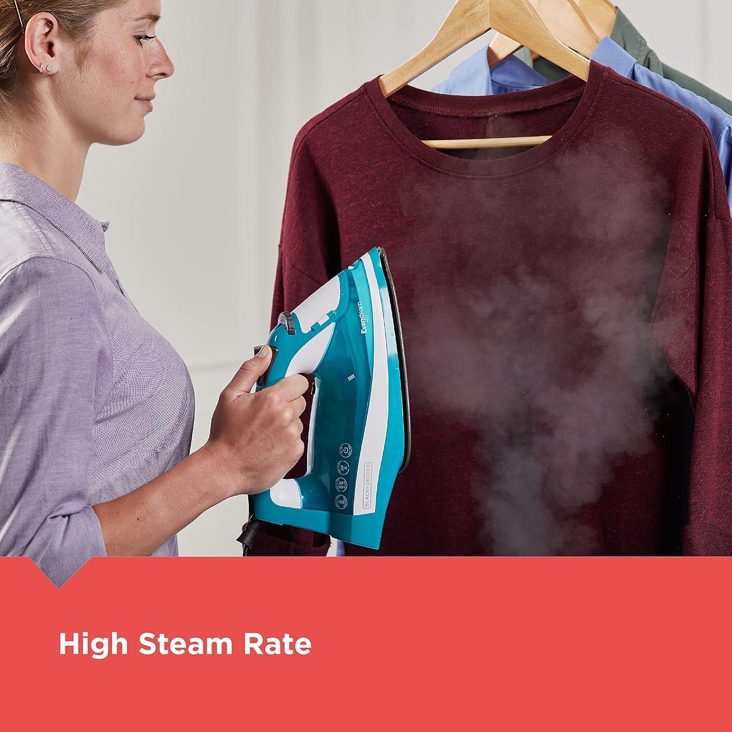 imageBLACKDECKER IR16X OneStep Garment Steam Iron with Stainless Nonstick Soleplate One Size TurquoiseStandard