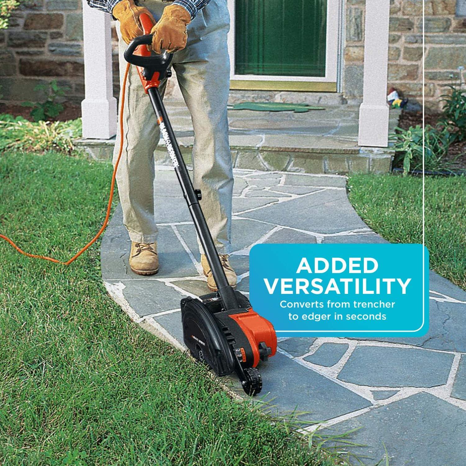 imageBLACKDECKER Lawn Edger Trencher 2 in 1 12 Amp 75 in Electric Edger Lawn Tool for Landscaping and Trench Digger 3 Height Settings Corded LE760FF