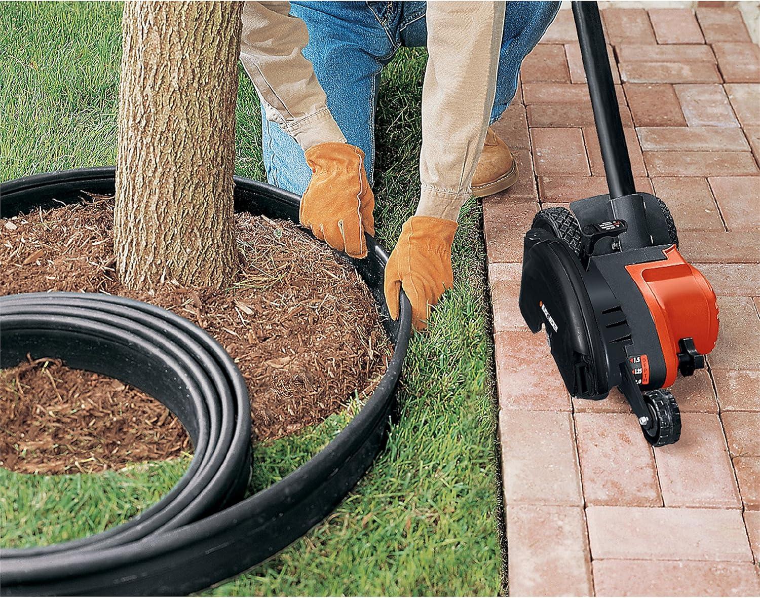 imageBLACKDECKER Lawn Edger Trencher 2 in 1 12 Amp 75 in Electric Edger Lawn Tool for Landscaping and Trench Digger 3 Height Settings Corded LE760FF