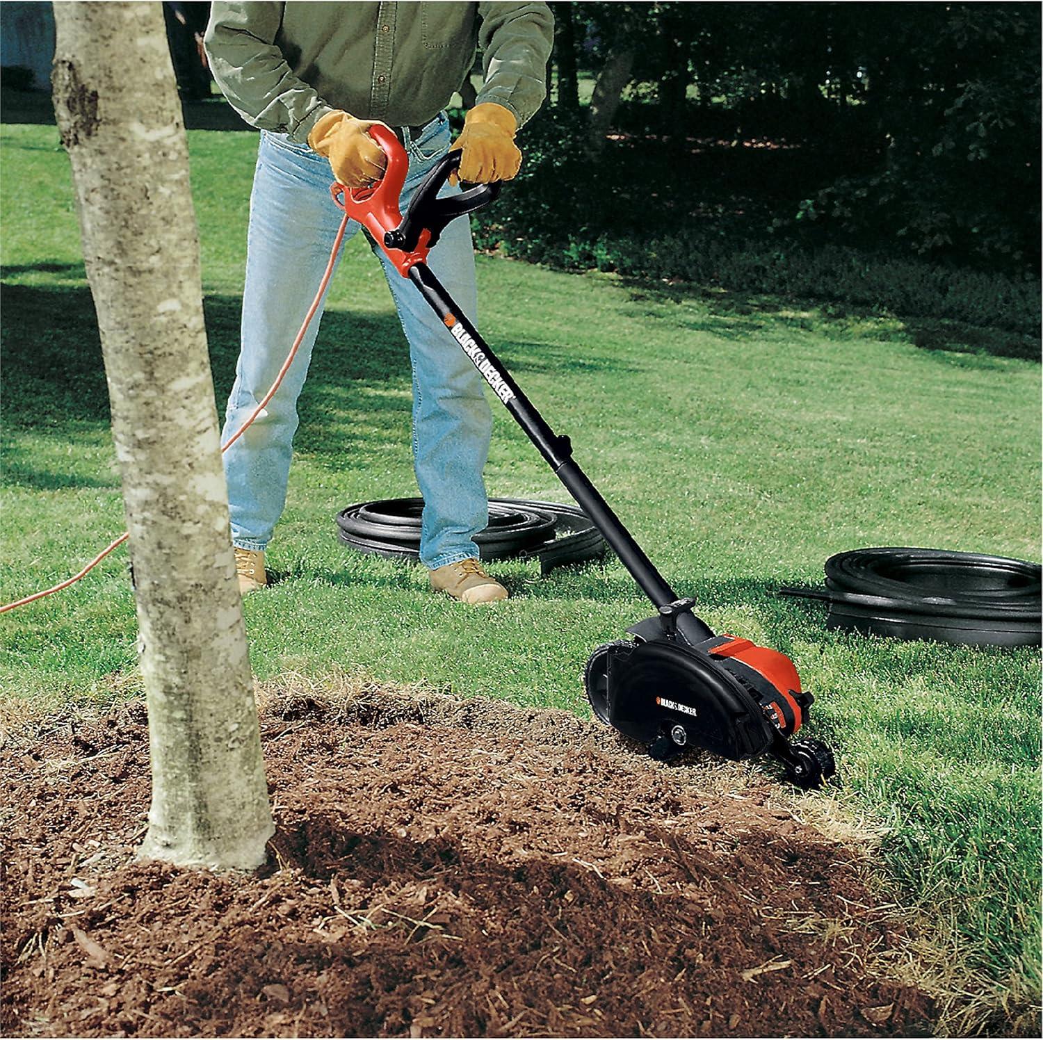 imageBLACKDECKER Lawn Edger Trencher 2 in 1 12 Amp 75 in Electric Edger Lawn Tool for Landscaping and Trench Digger 3 Height Settings Corded LE760FF