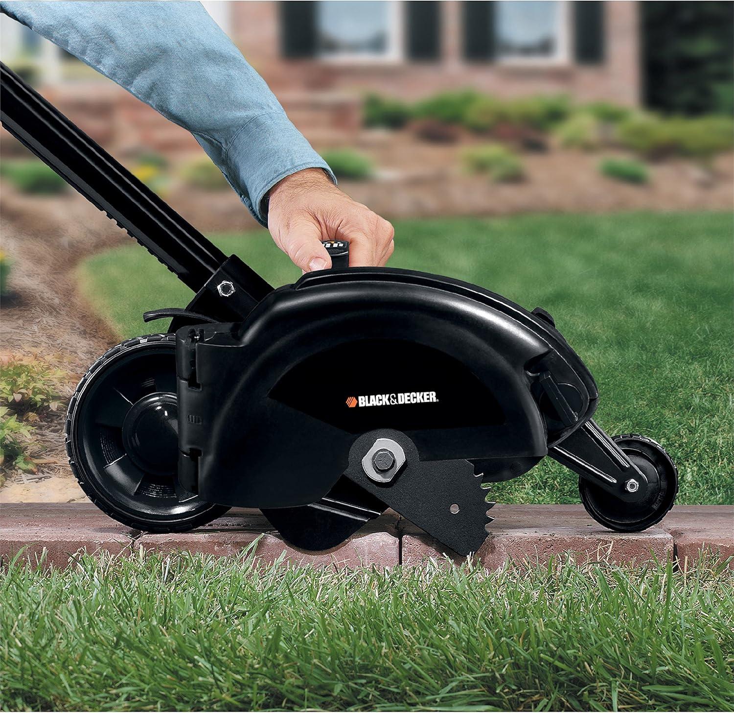 imageBLACKDECKER Lawn Edger Trencher 2 in 1 12 Amp 75 in Electric Edger Lawn Tool for Landscaping and Trench Digger 3 Height Settings Corded LE760FF