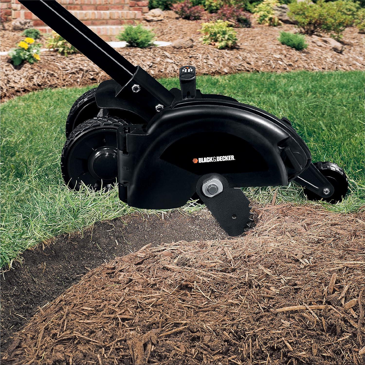 imageBLACKDECKER Lawn Edger Trencher 2 in 1 12 Amp 75 in Electric Edger Lawn Tool for Landscaping and Trench Digger 3 Height Settings Corded LE760FF