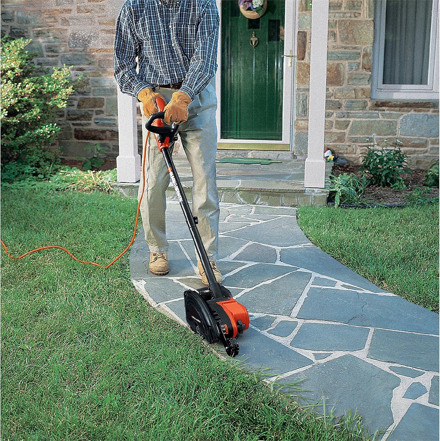 imageBLACKDECKER Lawn Edger Trencher 2 in 1 12 Amp 75 in Electric Edger Lawn Tool for Landscaping and Trench Digger 3 Height Settings Corded LE760FF