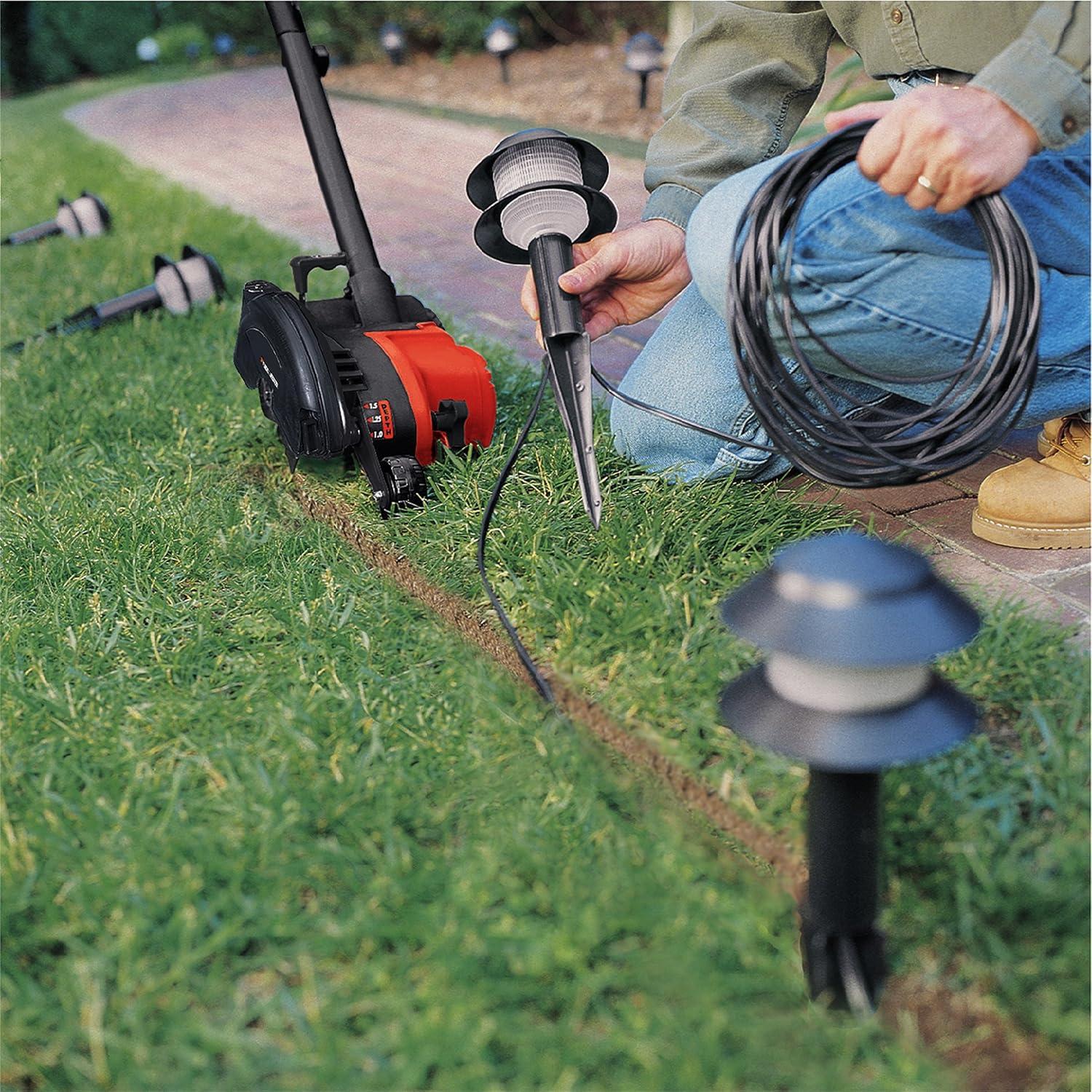 imageBLACKDECKER Lawn Edger Trencher 2 in 1 12 Amp 75 in Electric Edger Lawn Tool for Landscaping and Trench Digger 3 Height Settings Corded LE760FF