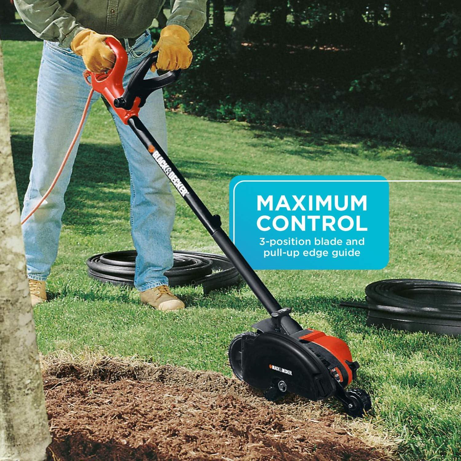 imageBLACKDECKER Lawn Edger Trencher 2 in 1 12 Amp 75 in Electric Edger Lawn Tool for Landscaping and Trench Digger 3 Height Settings Corded LE760FF