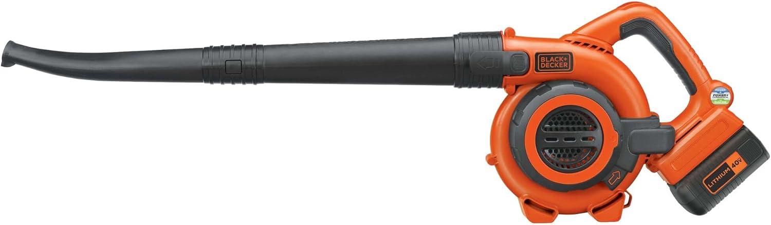 imageBLACKDECKER Leaf Blower Cordless with Battery and Charger POWERCOMMAND 40V MAX 90 CFM Variable Speed Up to 120 MPH Battery Leaf Blower Hard Surface and Yard Sweeper LSW3640V SweeperVacuum Kit