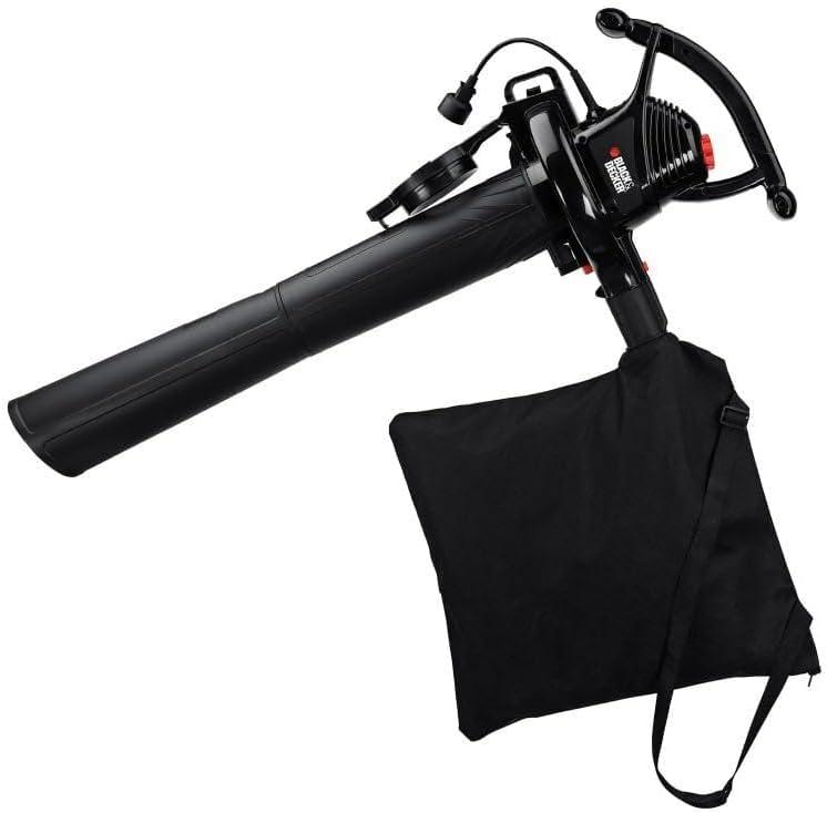 imageBLACKDECKER Leaf Blower Leaf Vacuum and Leaf Mulcher 3in1 Electric Blowers for Lawn Care 12 Amp 250 MPH 400 CFM BV6000210 MPH Blower Disposable System