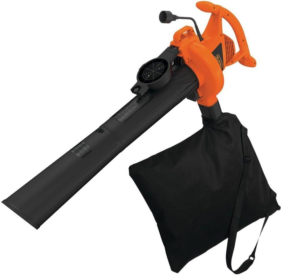 imageBLACKDECKER Leaf Blower Leaf Vacuum and Leaf Mulcher 3in1 Electric Blowers for Lawn Care 12 Amp 250 MPH 400 CFM BV6000210 MPH Blower Disposable System