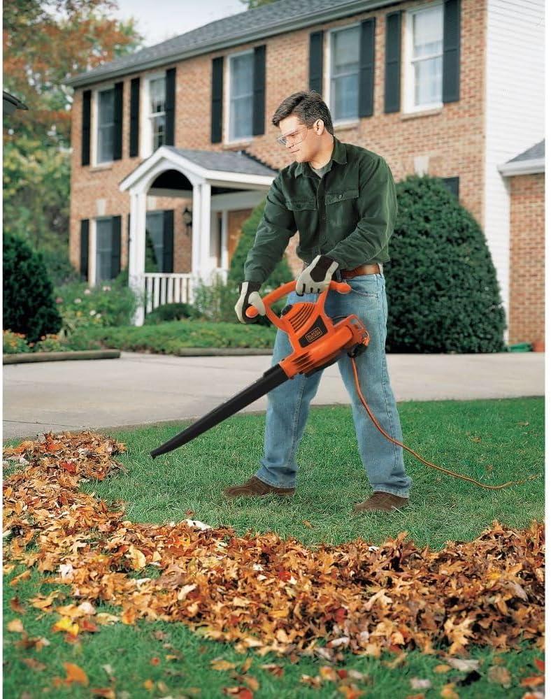 imageBLACKDECKER Leaf Blower Leaf Vacuum and Leaf Mulcher 3in1 Electric Blowers for Lawn Care 12 Amp 250 MPH 400 CFM BV6000210 MPH Blower Disposable System