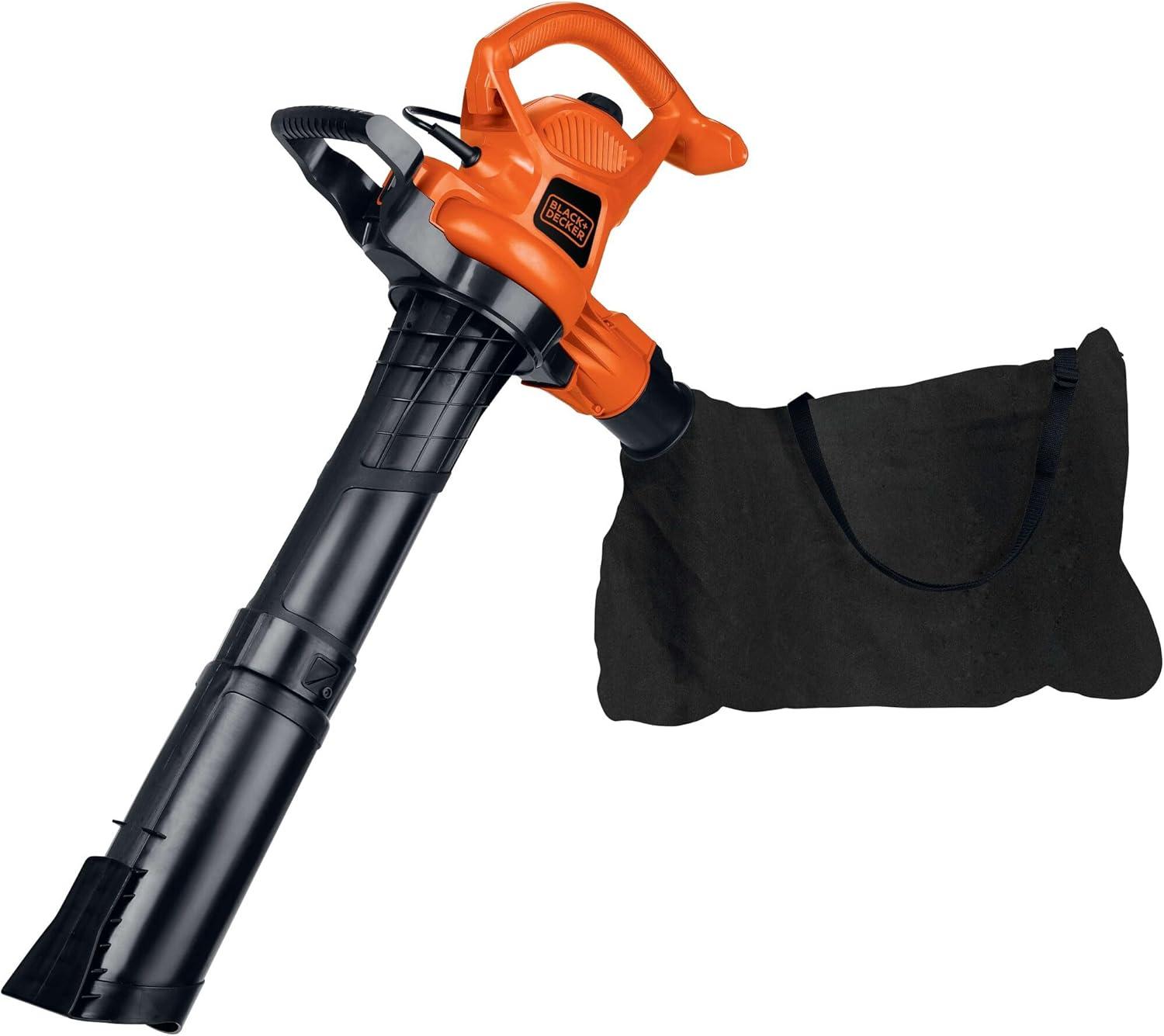 imageBLACKDECKER Leaf Blower Leaf Vacuum and Leaf Mulcher 3in1 Electric Blowers for Lawn Care 12 Amp 250 MPH 400 CFM BV6000230 MPH Blower Disposable System