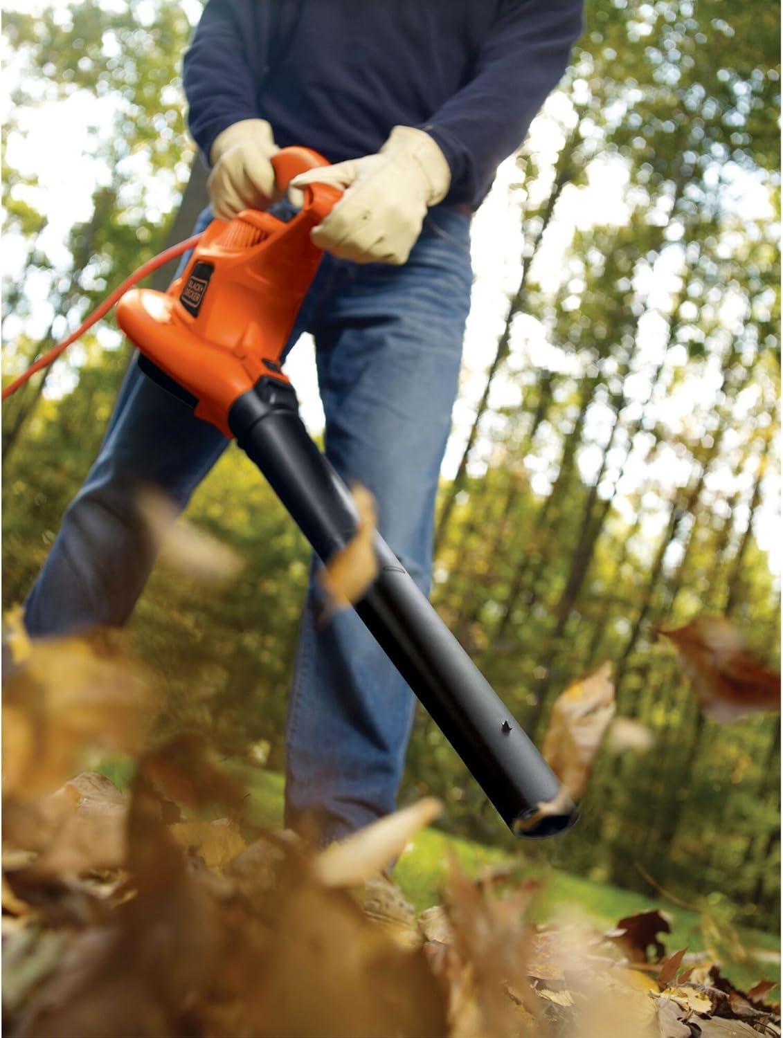 imageBLACKDECKER Leaf Blower Leaf Vacuum and Leaf Mulcher 3in1 Electric Blowers for Lawn Care 12 Amp 250 MPH 400 CFM BV6000250 MPH Blower Disposable System