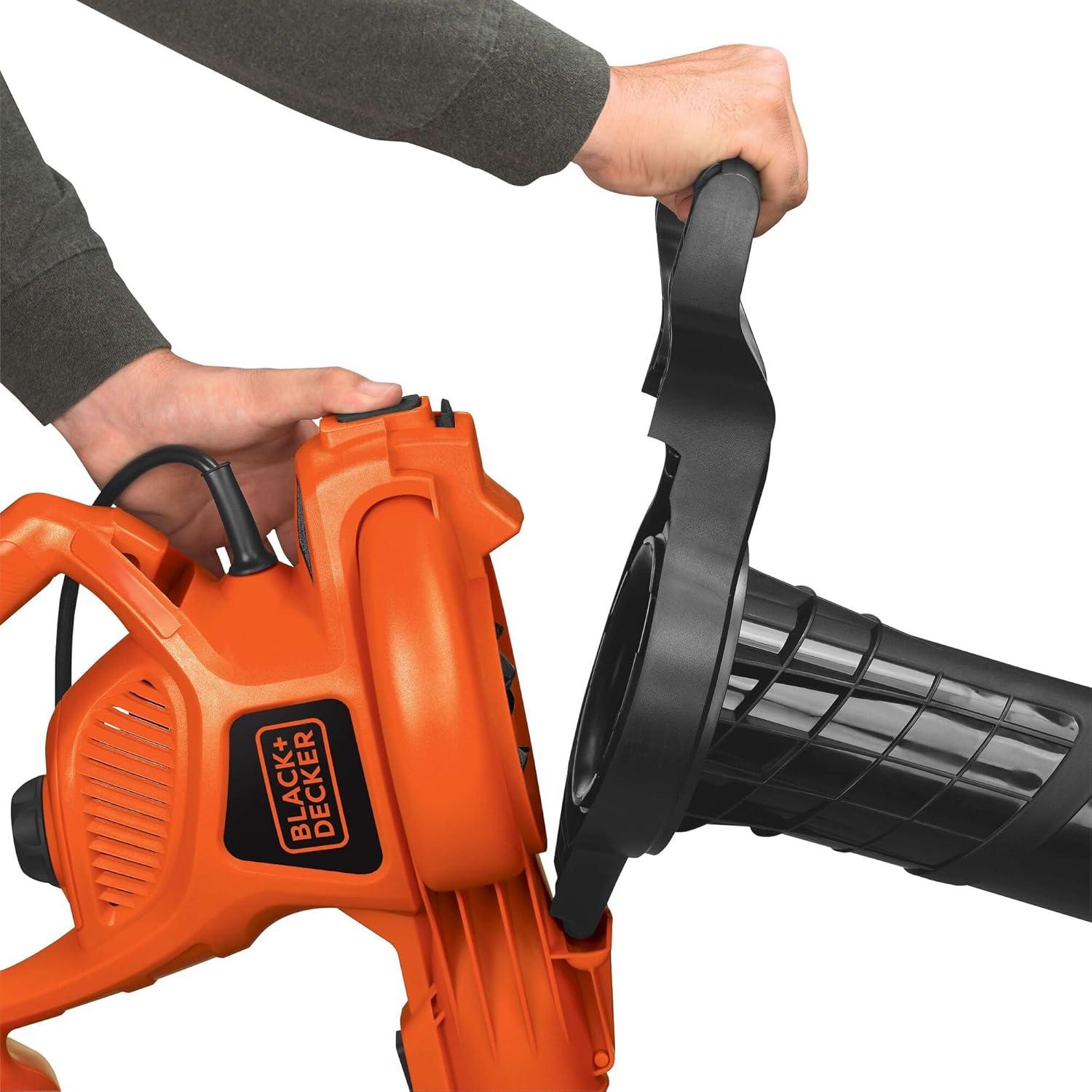 imageBLACKDECKER Leaf Blower Leaf Vacuum and Leaf Mulcher 3in1 Electric Blowers for Lawn Care 12 Amp 250 MPH 400 CFM BV6000250 MPH Blower Disposable System