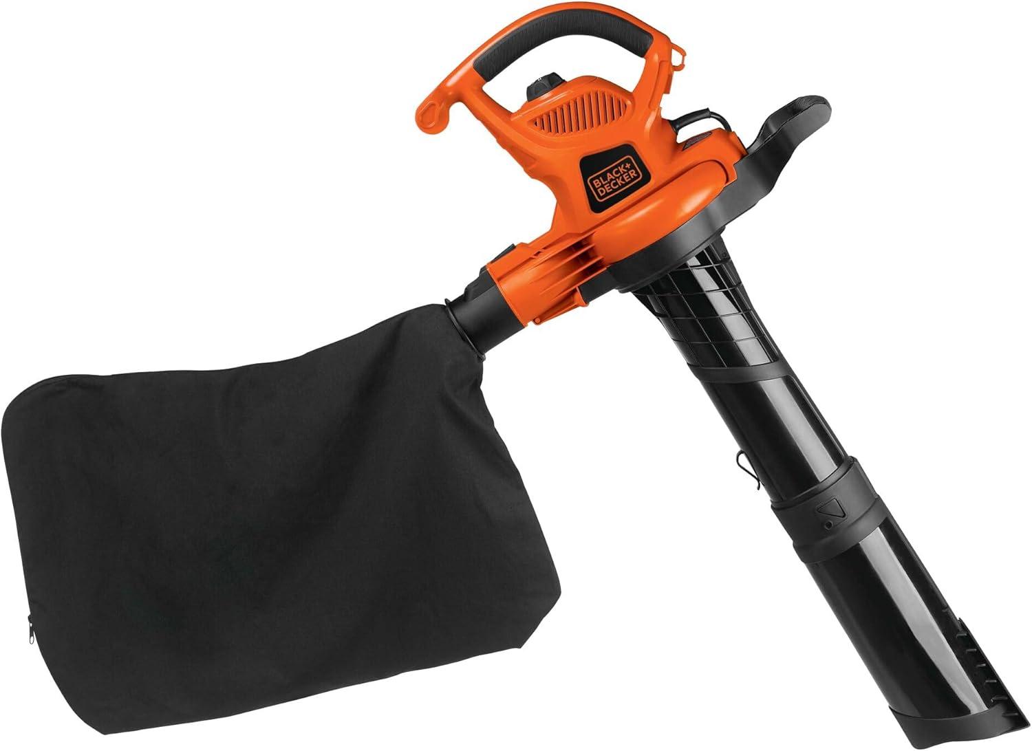 imageBLACKDECKER Leaf Blower Leaf Vacuum and Leaf Mulcher 3in1 Electric Blowers for Lawn Care 12 Amp 250 MPH 400 CFM BV6000250 MPH Blower Disposable System